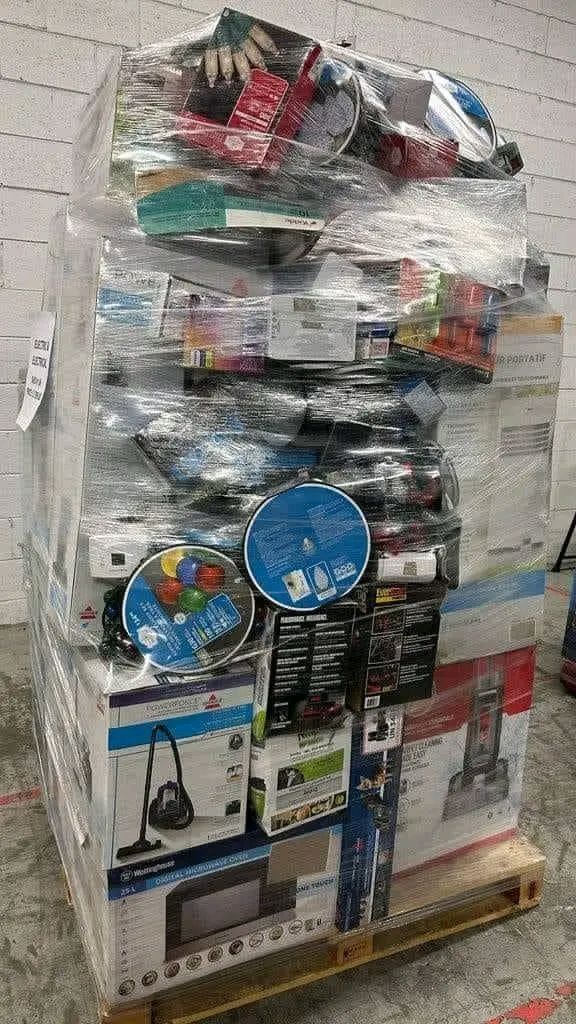 Cleaning supplies, paper goods, kitchen gadgets assortment